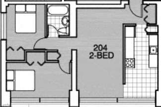 a floor plan of a house with a bedroom and a bathroom